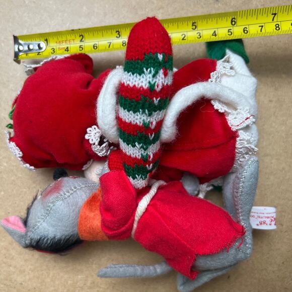 Vintage Annalee Dolls 7" Mouse w/Book & w/Stocking - Picture 8 of 9